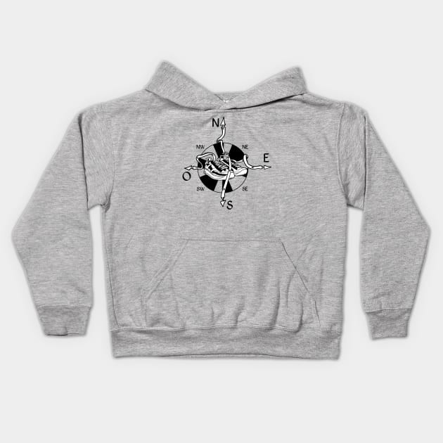 Running and compass in laces Kids Hoodie by TomiAx